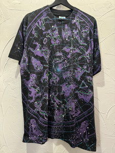 90s Liquid Blue Constellation Astrology AOP TShirt. Large